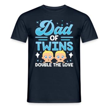 Vater Von Zwillingen Doppelte Liebe Lustig - Männer T-Shirt - Navy - Vorne - AI Model Male 178 light (178cm)