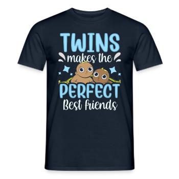 Les Gémeaux sont les meilleurs amis de l’humour - T-shirt homme - marine - Devant - AI Model Male 178 light (178cm)
