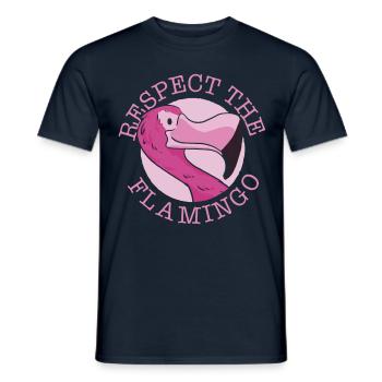 Respect the flamingo cute animal flamingos - Men's T-Shirt - navy - Front - AI Model Male 178 light (178cm)