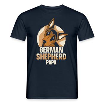 Deutscher Schäferhund Papa Liebhaber Süß Haustier - Männer T-Shirt - Navy - Vorne - AI Model Male 178 light (178cm)