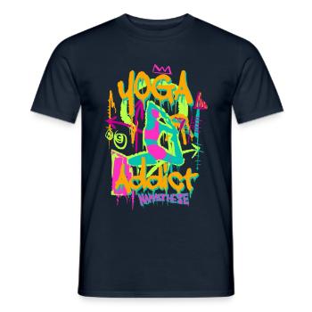 Yoga Addict - Männer T-Shirt - Navy - Vorne - AI Model Male 178 light (178cm)