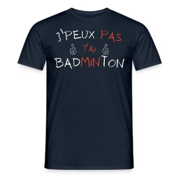 Ich kann nicht Badminton haben - Männer T-Shirt - Navy - Vorne - AI Model Male 178 light (178cm)