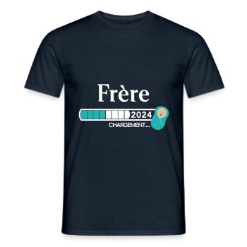 Frère 2024 Chargement... - T-shirt homme - marine - Devant - AI Model Male 178 light (178cm)