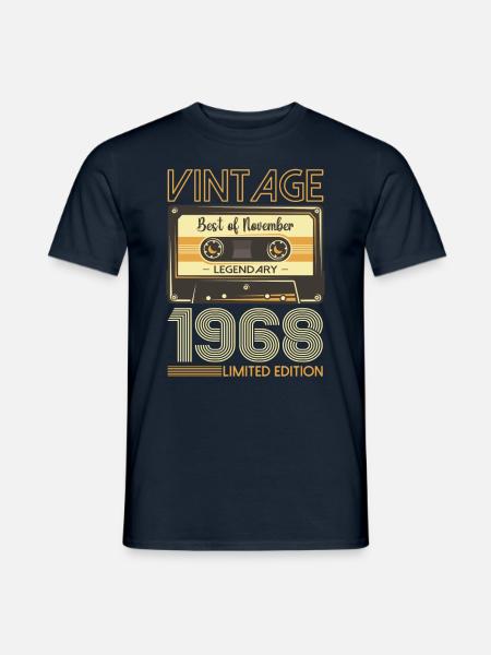 55. Geburtstag Kassette November Jahrgang 1968 - Männer T-Shirt - Navy