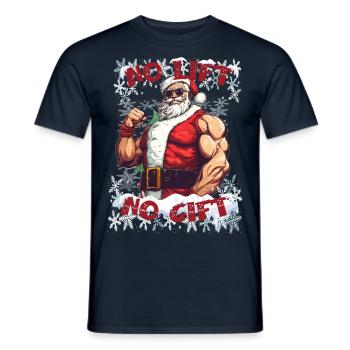 NO LIFT NO GIFT Santa Claus - Männer T-Shirt - Navy - Vorne - AI Model Male 178 light (178cm)