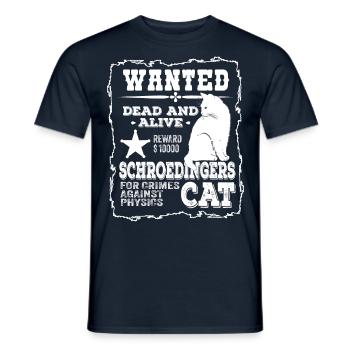Wanted Schrödingers Katze Fahndung Dead and Alive - Männer T-Shirt - Navy - Vorne - AI Model Male 178 light (178cm)