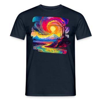 Kaléidoscope naturel - T-shirt homme - marine - Devant - AI Model Male 178 light (178cm)