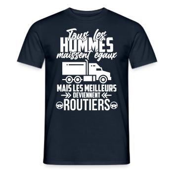 Les meilleurs deviennent routiers - T-shirt homme - marine - Devant - AI Model Male 178 light (178cm)
