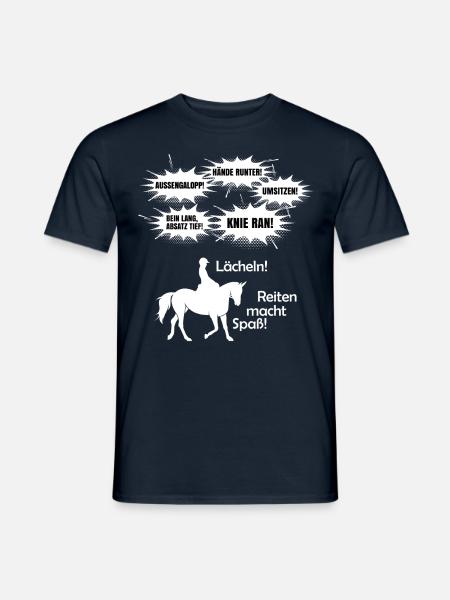 Reiten macht Spaß! Reitlehrer Kommandos - Männer T-Shirt - Navy