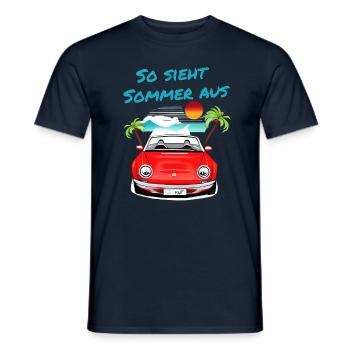Cabriolet So sieht Sommer aus Cabrio Spaß Sonne - Männer T-Shirt - Navy - Vorne - AI Model Male 178 light (178cm)
