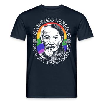 Borderless Genders: LGBTQIA+ Diversity Shirt - Men's T-Shirt - navy - Front - AI Model Male 178 light (178cm)
