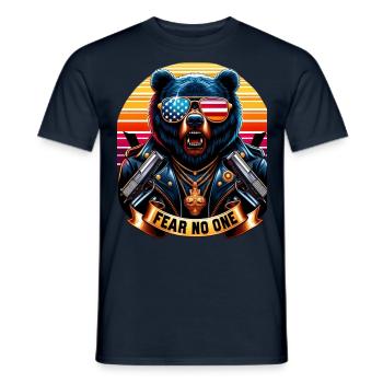 Fear No One Bear - Männer T-Shirt - Navy - Vorne - AI Model Male 178 light (178cm)