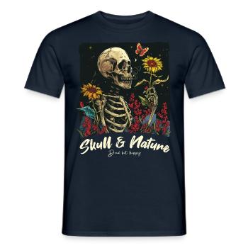 Skull and Nature - Men's T-Shirt - navy - Front - AI Model Male 178 light (178cm)