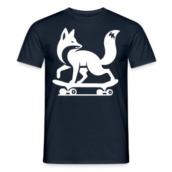 Fuchs Silhouette minimalistisch Skateboard Skater - Männer T-Shirt - Navy - Vorne - AI Model Male 178 light (178cm)