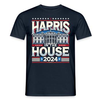 Kamala Harris in the House 2024 - Men's T-Shirt - navy - Front - AI Model Male 178 light (178cm)