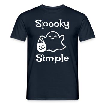 Just creepy funny ghost Halloween minimal - Men's T-Shirt - navy - Front - AI Model Male 178 light (178cm)