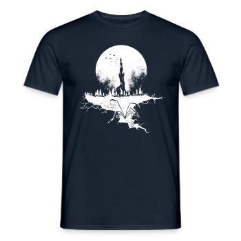 Halloween Creepy Castle Vampire Spider - Men's T-Shirt - navy - Front - AI Model Male 178 light (178cm)