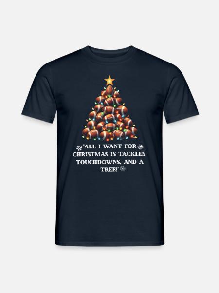 American Football Weihnachtsbaum Weihnachten - Männer T-Shirt - Navy
