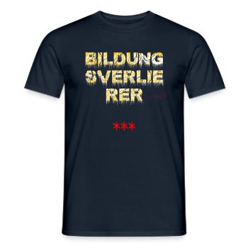 bildungsverlierer/in/endes - Männer T-Shirt - Navy - Vorne - AI Model Male 178 light (178cm)