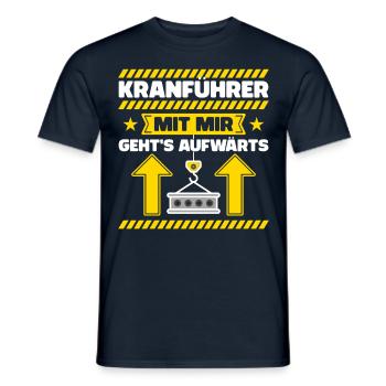 Kranführer - Mit Mir Geht's Aufwärts | Beruf - Männer T-Shirt - Navy - Vorne - AI Model Male 178 light (178cm)