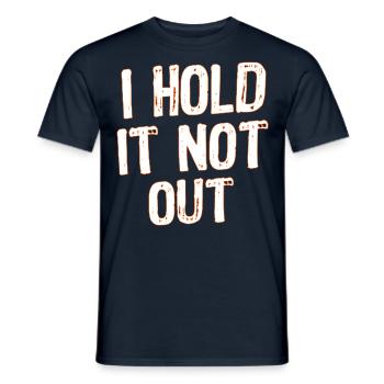 I hold it not out / Ich halt´s nicht mehr aus - Männer T-Shirt - Navy - Vorne - AI Model Male 178 light (178cm)