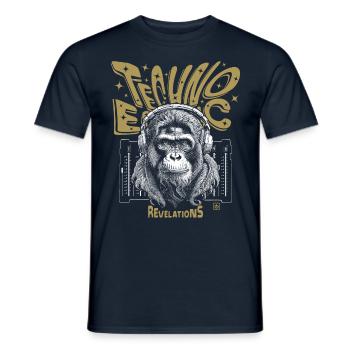 Techno Affe T-Shirt – Minimal-Sound für Musikfans - Männer T-Shirt - Navy - Vorne - AI Model Male 178 light (178cm)