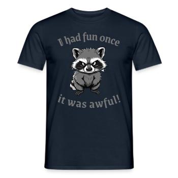 Raccoon upset I had fun once it was awful - Men's T-Shirt - navy - Front - AI Model Male 178 light (178cm)