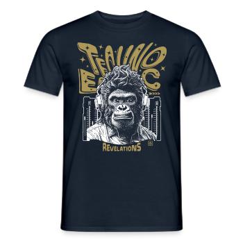 Affenenergie T-Shirt: Spüre den Techno-Vibe - Männer T-Shirt - Navy - Vorne - AI Model Male 178 light (178cm)