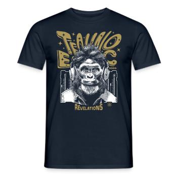 Chemise Gorilla – L’extase dans les mondes techno - T-shirt homme - marine - Devant - AI Model Male 178 light (178cm)
