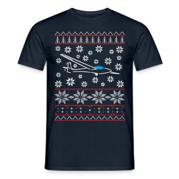 Planeur de Noël Planeur Planeur Planeur Vol à voile - T-shirt homme - marine - Devant - AI Model Male 178 light (178cm)