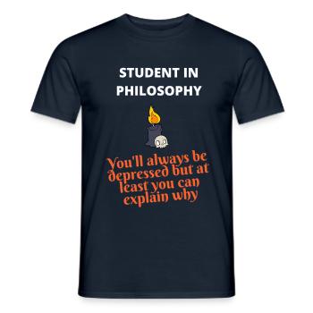 Philosophie Student Humor - Männer T-Shirt - Navy - Vorne - AI Model Male 178 light (178cm)
