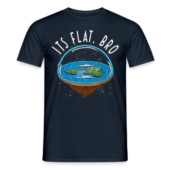 C’est bro plat - Flat Earth Society Flat Earther - T-shirt homme - marine - Devant - AI Model Male 178 light (178cm)