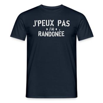 J peux pas j ai randonnée - T-shirt homme - marine - Devant - AI Model Male 178 light (178cm)
