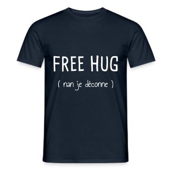 free hug nan je déconne idée cadeau ado covid - T-shirt homme - marine - Devant - AI Model Male 178 light (178cm)