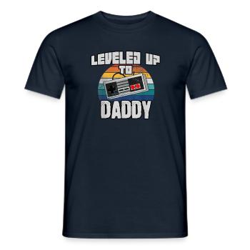Leveled Up to Daddy 2020 Soon to be Dad Father Gif - Men's T-Shirt - navy - Front - AI Model Male 178 light (178cm)