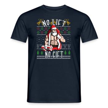 No Lift No Gift Santa Claus Christmas Workout Weih - Männer T-Shirt - Navy - Vorne - AI Model Male 178 light (178cm)