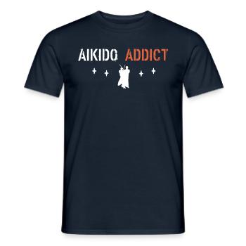 Aikido Addict - Men's T-Shirt - navy - Front - AI Model Male 178 light (178cm)