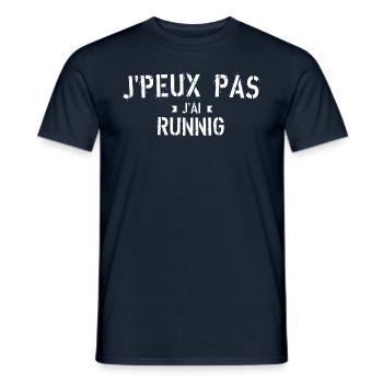 J peux pas j ai Runnig - T-shirt homme - marine - Devant - AI Model Male 178 light (178cm)