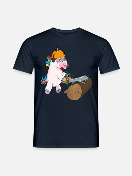 Holzfäller Einhorn - Männer T-Shirt - Navy