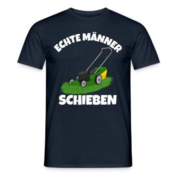 Echte männer schieben Rasenmäher - Männer T-Shirt - Navy - Vorne - AI Model Male 178 light (178cm)