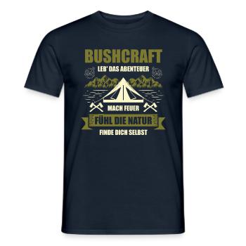 Survival Bushcrafting Nature Bushcraft Bushcrafter - Men's T-Shirt - navy - Front - AI Model Male 178 light (178cm)
