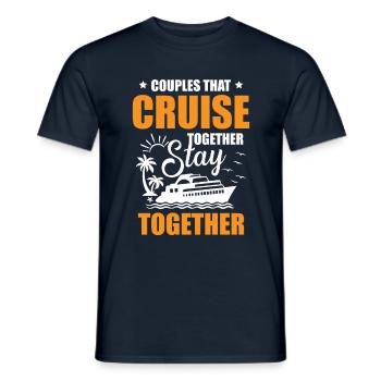 Les couples voyageant ensemble restent ensemble - T-shirt homme - marine - Devant - AI Model Male 178 light (178cm)