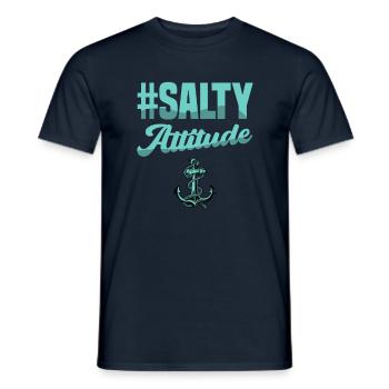 #salty Attitude Boating Travel Vacation Cruising - Männer T-Shirt - Navy - Vorne - AI Model Male 178 light (178cm)