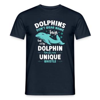 Delphin-liebhaber-meeresbiologe-wassertier - Männer T-Shirt - Navy - Vorne - AI Model Male 178 light (178cm)