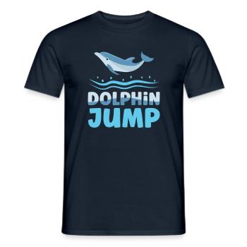 Dolphin Jump Meeresbiologe Wassertier - Männer T-Shirt - Navy - Vorne - AI Model Male 178 light (178cm)