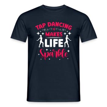 Tap Dance Brings Life to Sparkle Tap Dancers - Men's T-Shirt - navy - Front - AI Model Male 178 light (178cm)