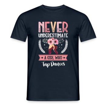 Ne sous-estimez jamais une fille qui a un - T-shirt homme - marine - Devant - AI Model Male 178 light (178cm)