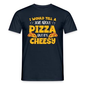 Tu ne me poivres pas Pepperoni Italian Pie - T-shirt homme - marine - Devant - AI Model Male 178 light (178cm)