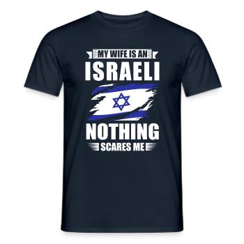 Ma femme est israélienne Rien ne me fait peur - T-shirt homme - marine - Devant - AI Model Male 178 light (178cm)