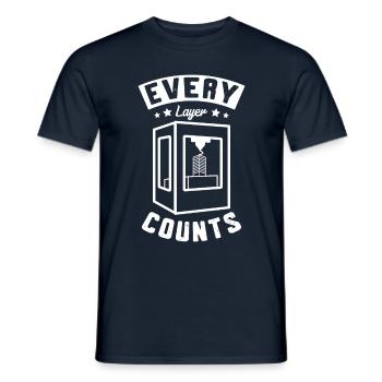 Every Layer Counts Owners of 3D Printers - Men's T-Shirt - navy - Front - AI Model Male 178 light (178cm)